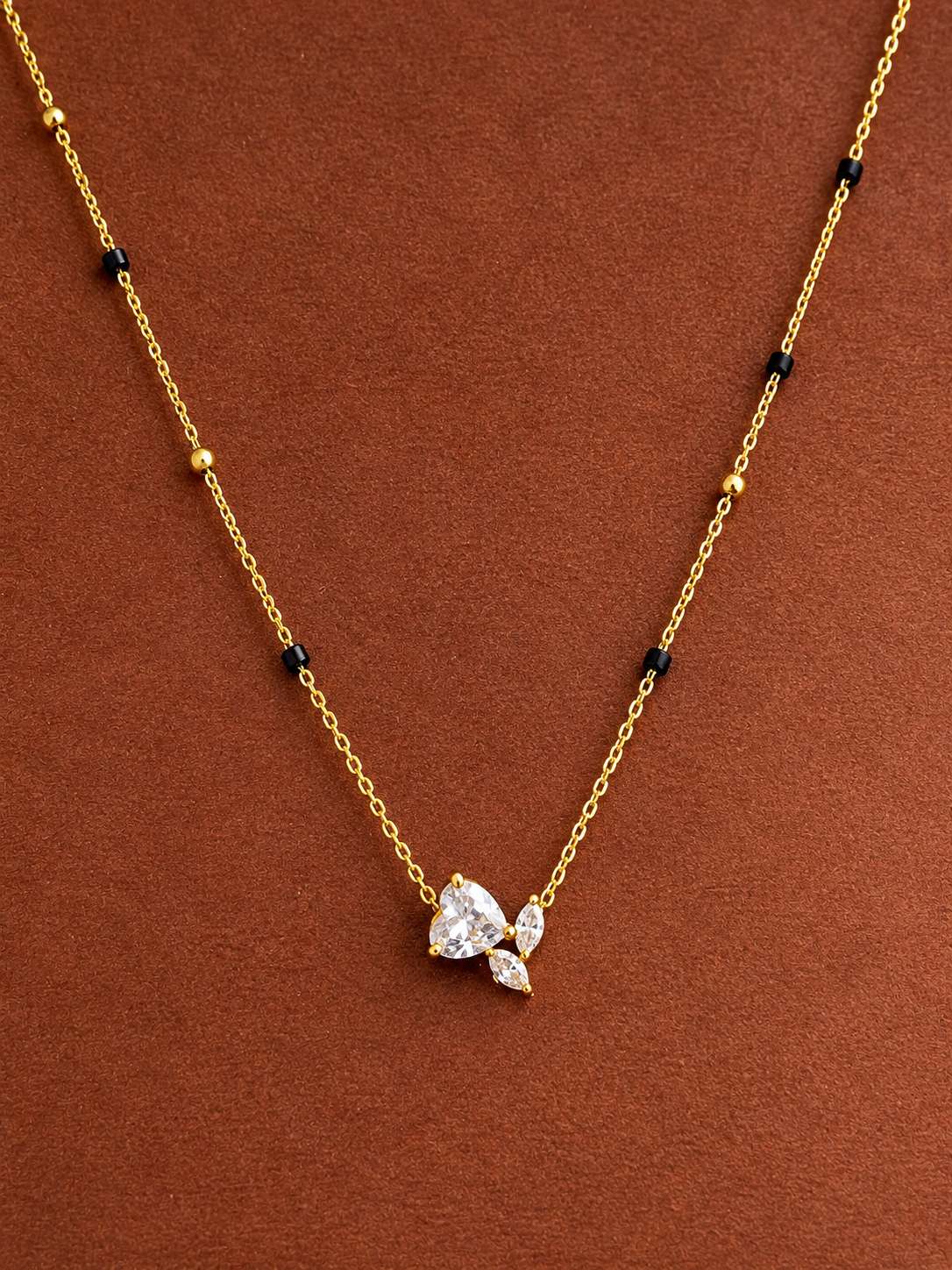 Crystal Leaf Mangalsutra