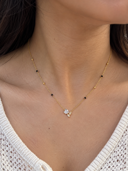 Crystal Leaf Mangalsutra