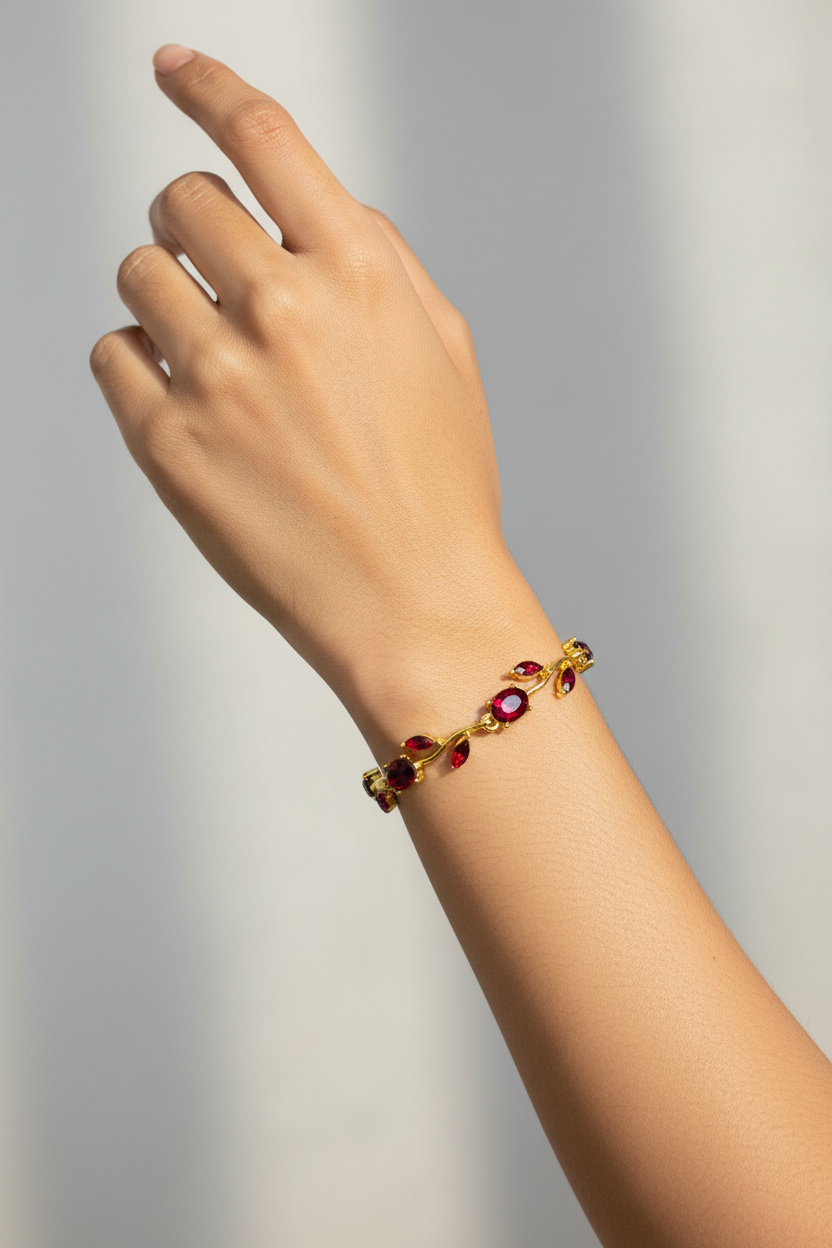 Crimson Vine Bracelet – Model Wear