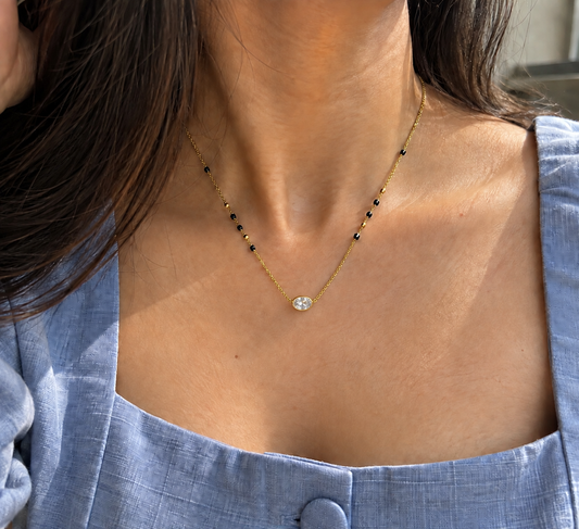 Crystal Solitaire Mangalsutra
