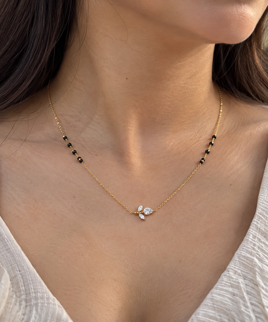 Crystal Leaflet Mangalsutra