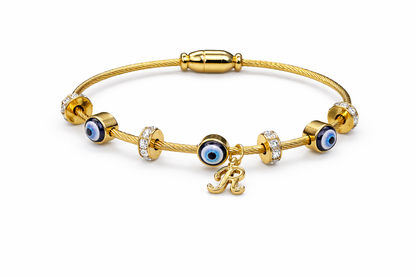 Evil Muse Evil Eye Protection Bangle with Alphabet