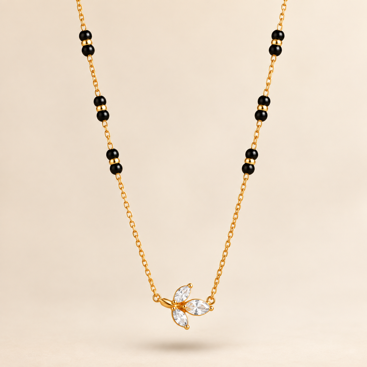 Crystal Leaflet Mangalsutra