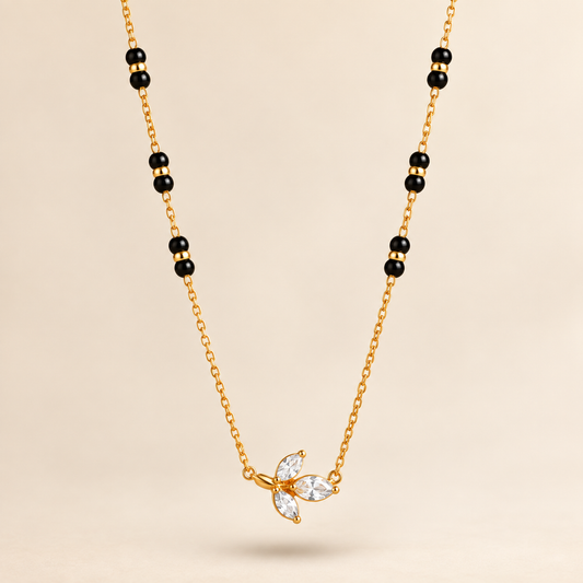 Crystal Leaflet Mangalsutra