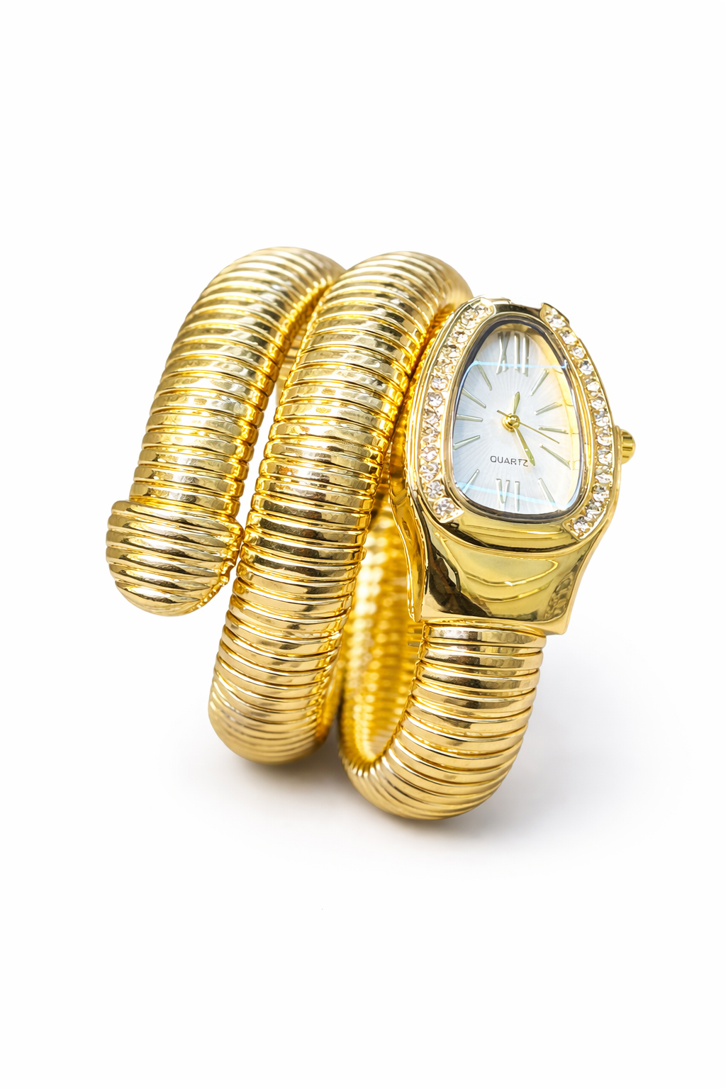 Serpentine Gold Coil Watch Bracelet