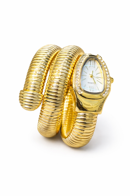 Serpentine Gold Coil Watch Bracelet