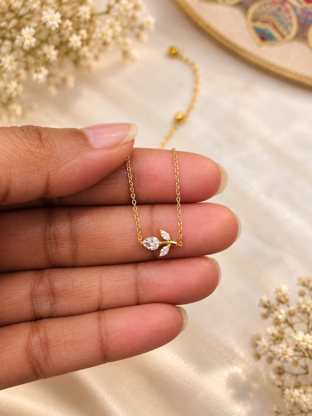 Crystal Leaflet Mangalsutra