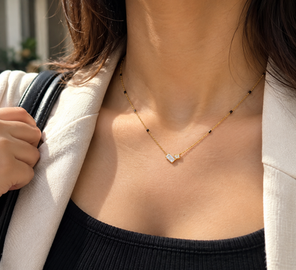 Geometric Duo Crystal Mangalsutra