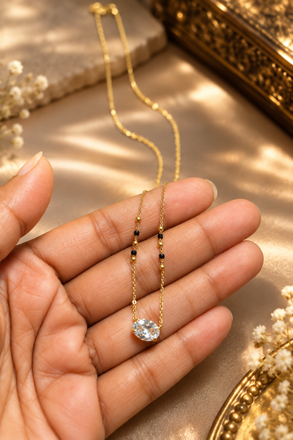 Crystal Solitaire Mangalsutra