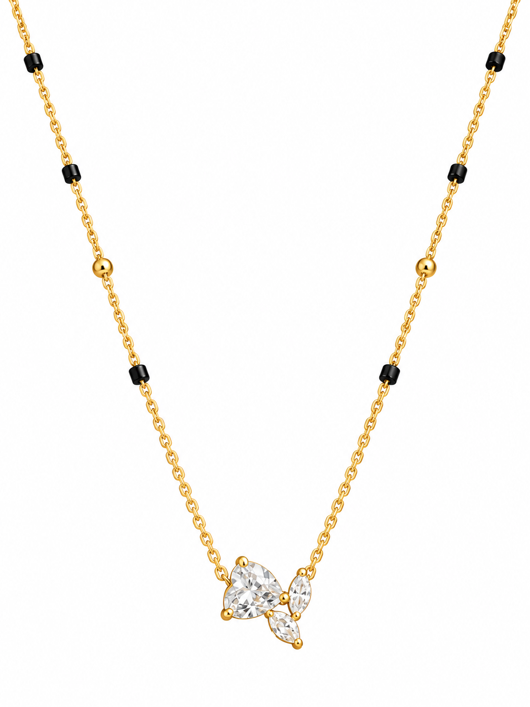 Crystal Leaf Mangalsutra