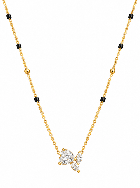 Crystal Leaf Mangalsutra