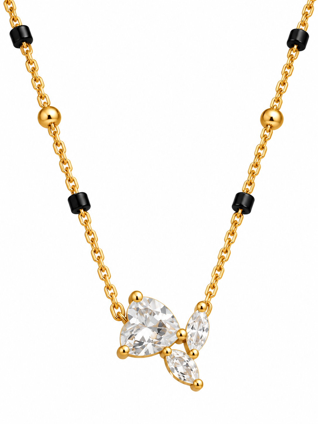 Crystal Leaf Mangalsutra