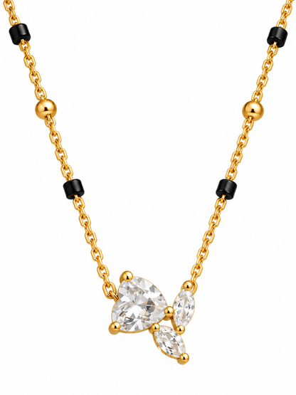 Crystal Leaf Mangalsutra