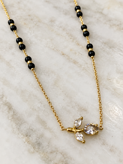Crystal Leaflet Mangalsutra