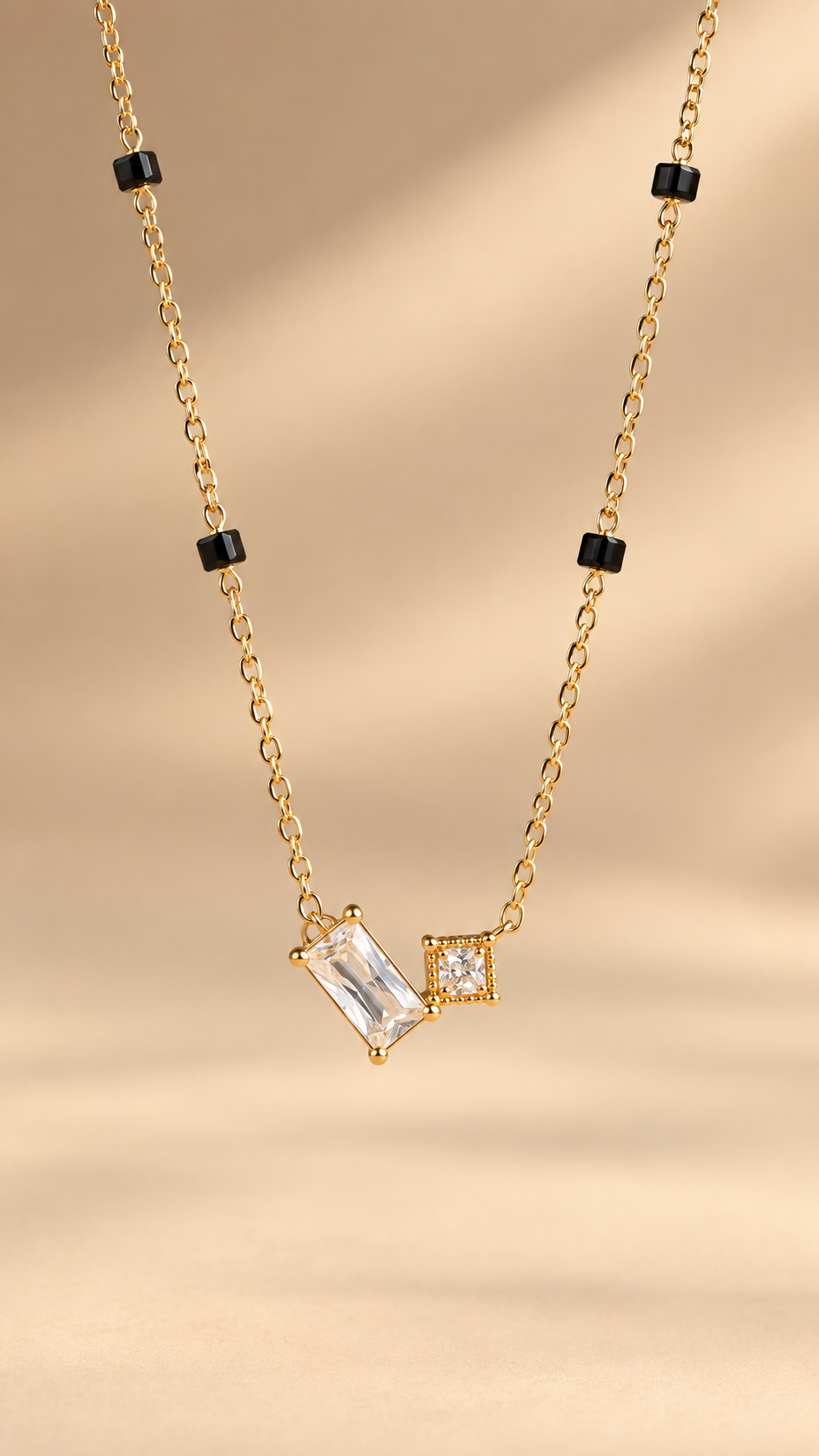 Geometric Duo Crystal Mangalsutra