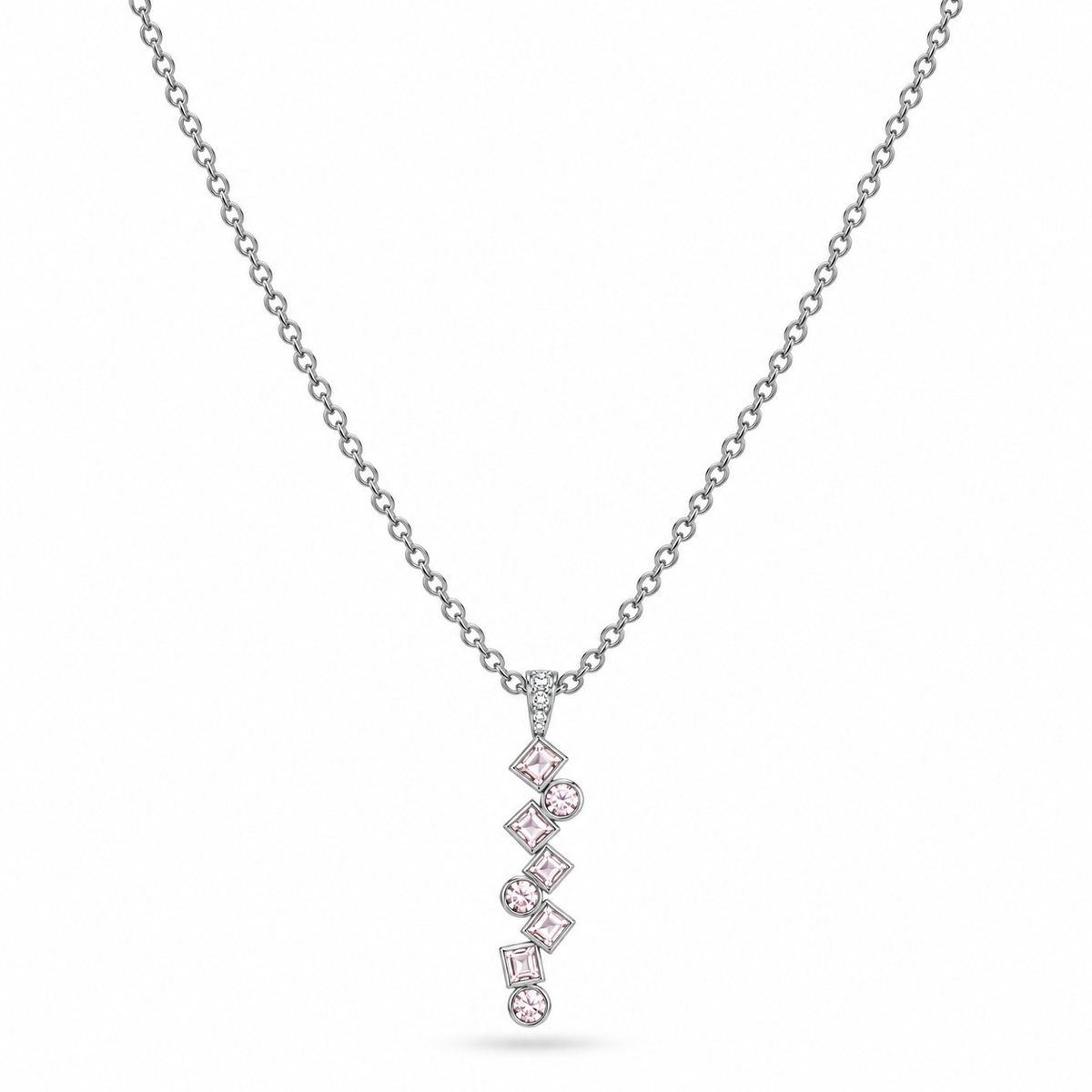 Pink Crystal Drop Pendant