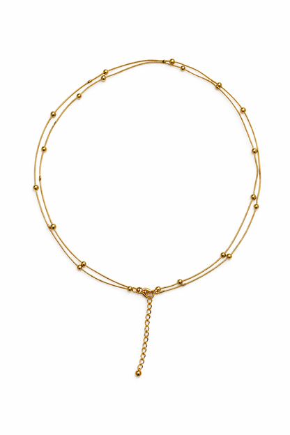Gold Double Layer Satellite Necklace