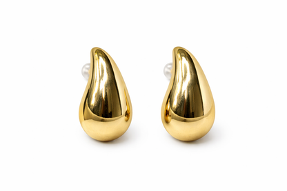 Ooze Teardrop Gold Earrings