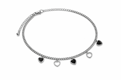Silver Heart Charm Anklet
