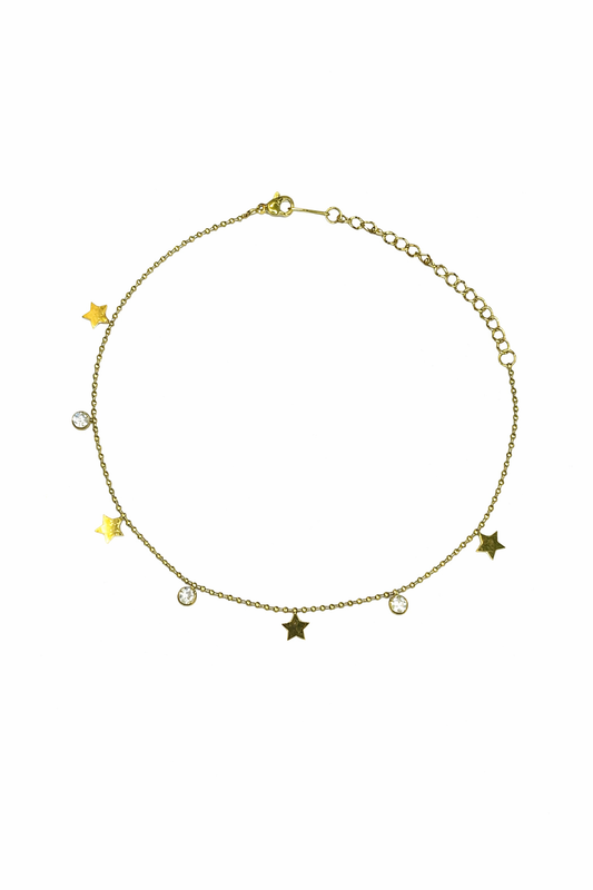 Gold Star Charm Anklet for Women