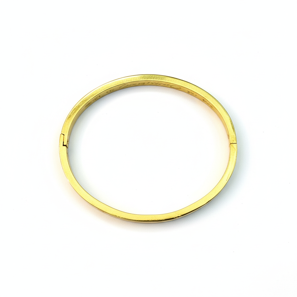 Gold Bangle Top View - White Background