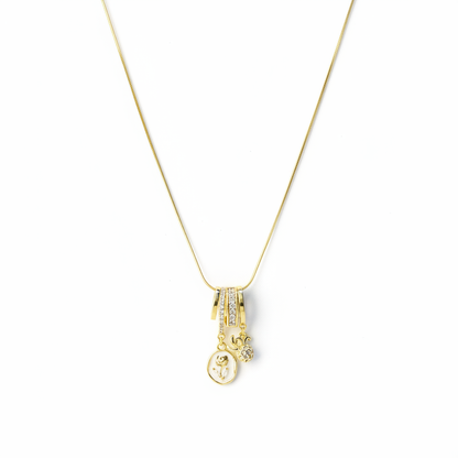 Rose Charm Snake Chain Necklace – white background product photography