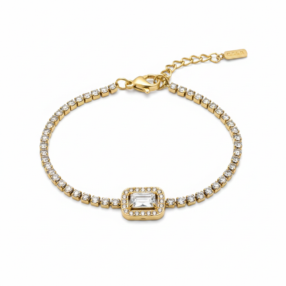 Diamond Halo Tennis Bracelet – white background product photography