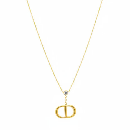 Double Oval Signature Necklace – white background product photography