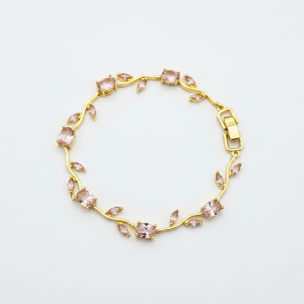 Pink Champagne Tulip Bracelet in Gold