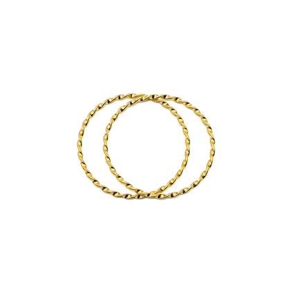Gold Twisted Rope Bangle Set of 2 - white background listing image