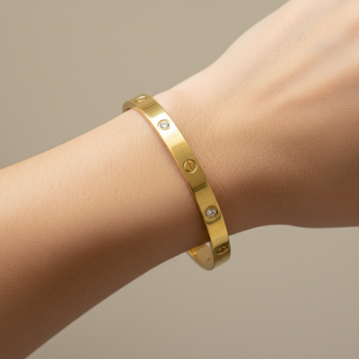 Gold Screw Bangle Bracelet