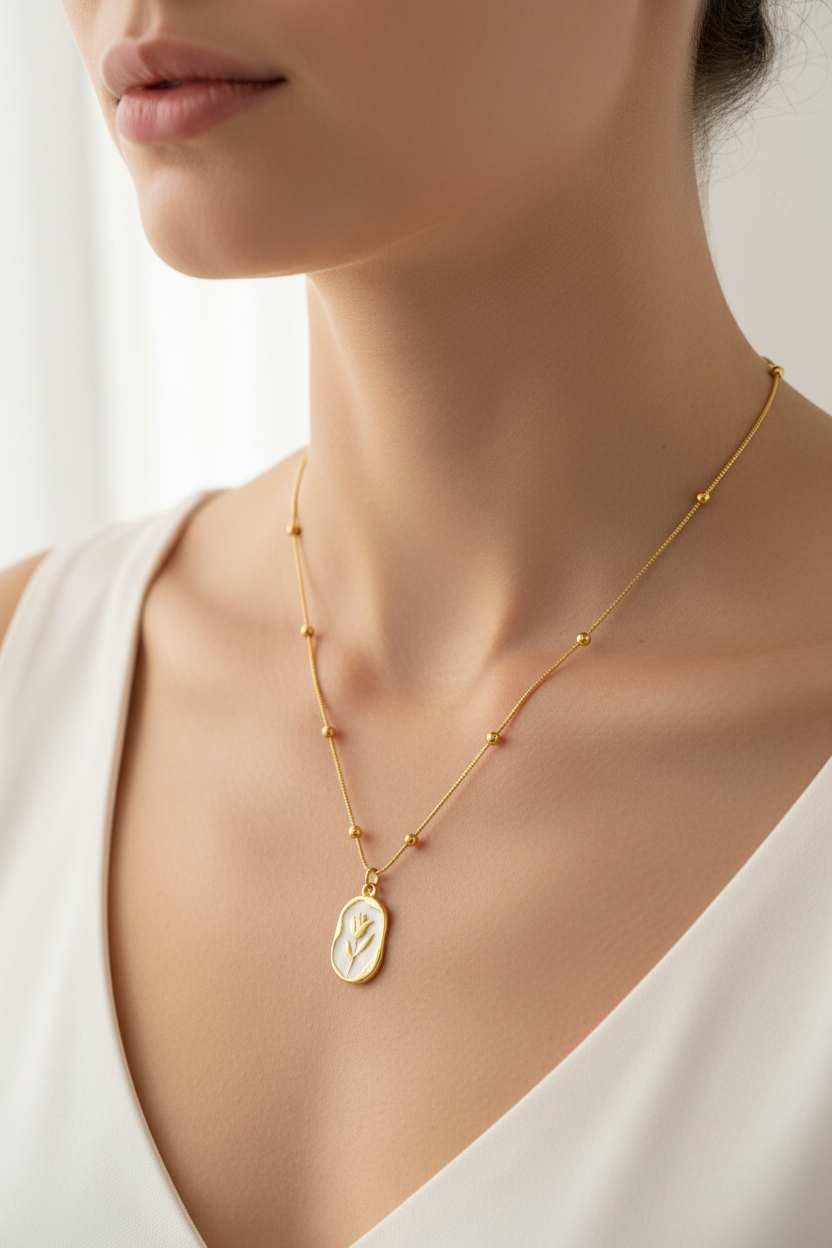 Tulip Charm Pendant Model Shot