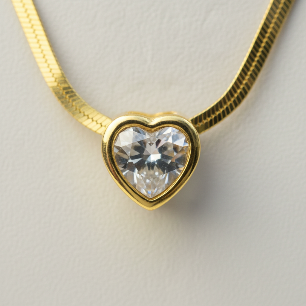 Zoom — Single Heart Crystal Pendant